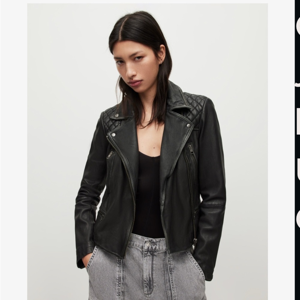 All Saints  Black Leather Jacket